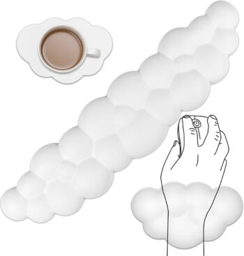 Keyboard Cloud Wrist Rest - Memory Foam Cloud Mouse Pad Wrist Support,Soft Cute