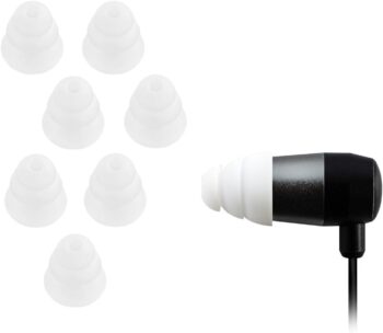 (M) 4 pairs (8 Pieces) of Triple Flange Conical Replacement In-Ear Earphones