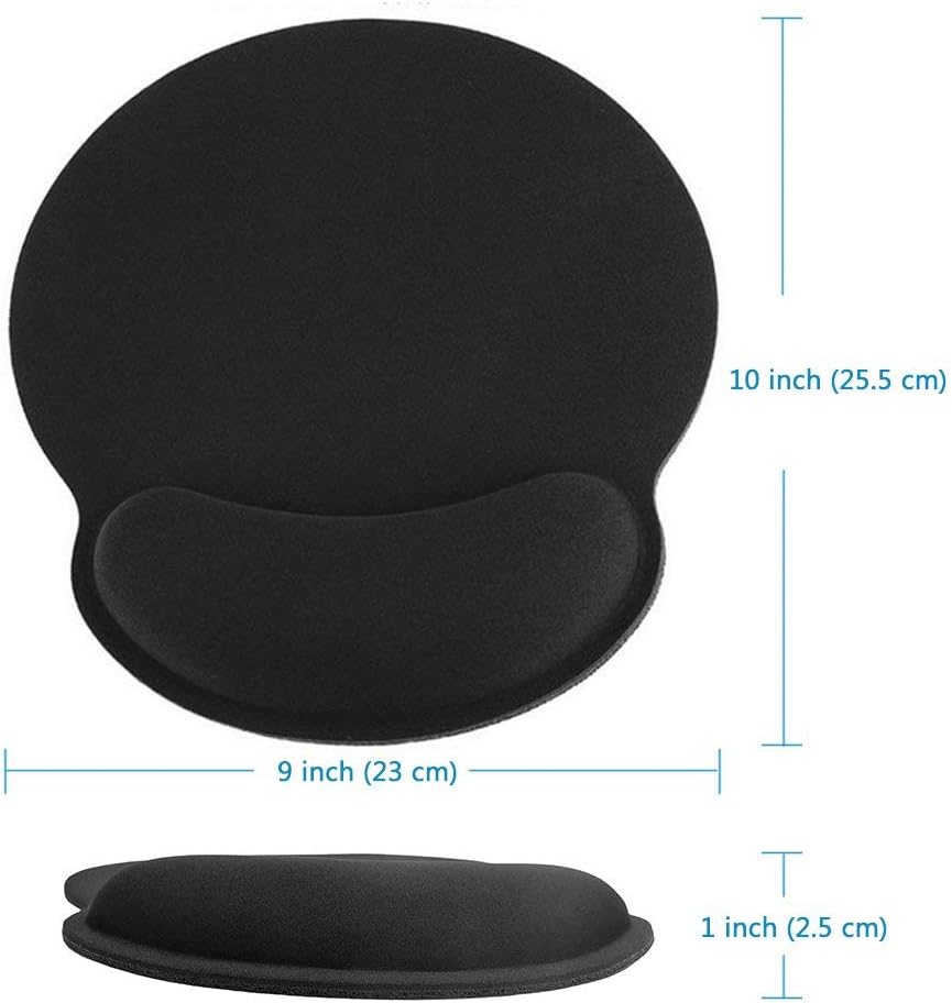 Mouse Pad - Gel Gaming Mouse Wrist Rest Pads Mat, Ergonomic Memory Foam (Black) - Image 2