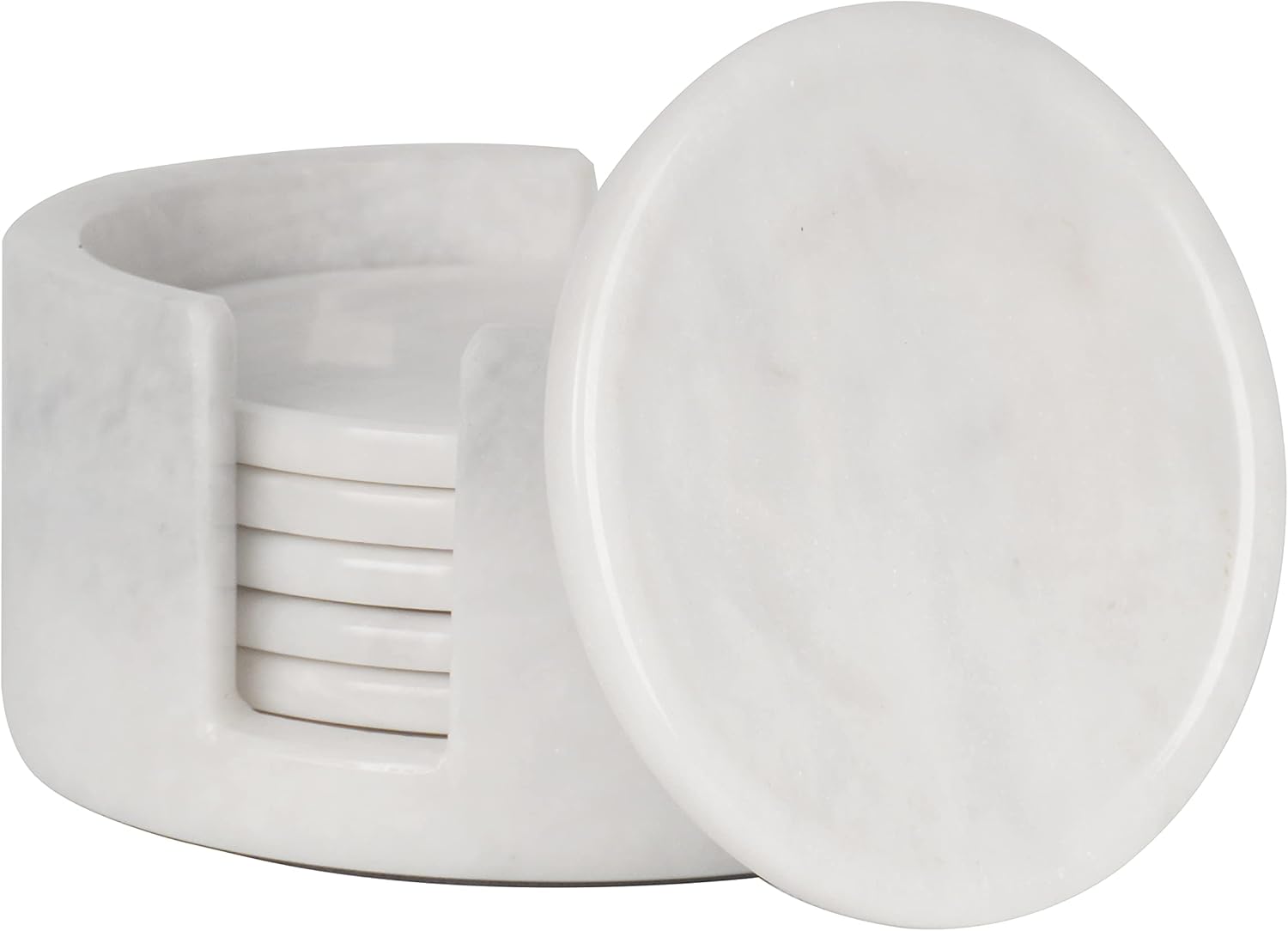 Coaster Set Handmade Marble 3.5 Inches Coasters Set - Kitchen Caddy