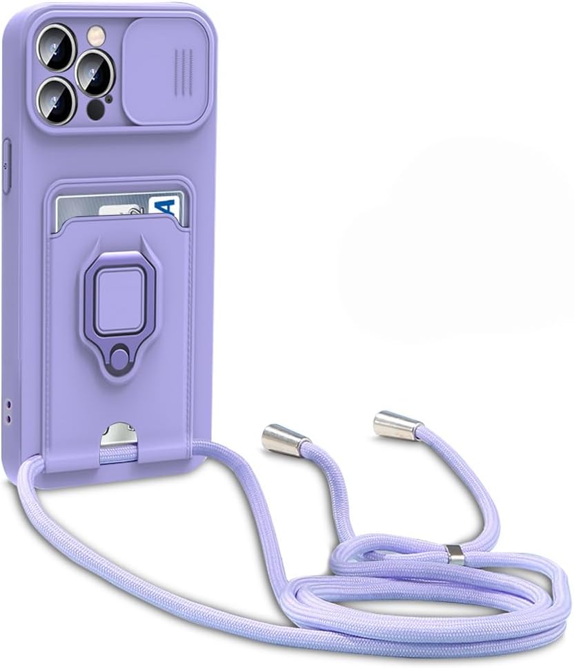 Kickstand Case for iPhone 15 Pro Max, Shockproof Silicone Protective Case Purple - Image 7