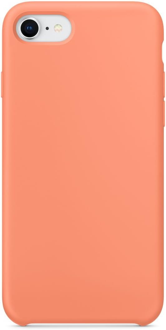 Liquid Silicone Gel Rubber Case for Apple iPhone 8 (2017)/iPhone 7 (2016),Peach