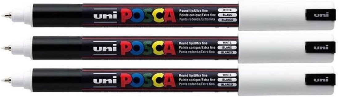 White Paint Marker Pens Ultra Fine 0.7mm Calibre Nib Tip Writes On Any Surface