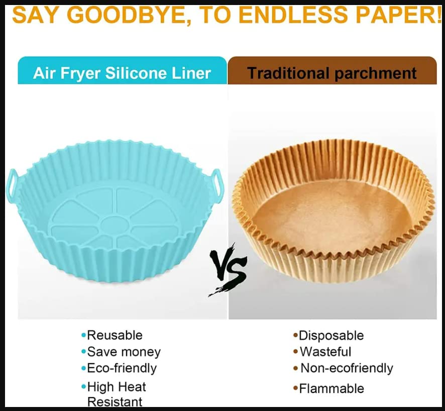Silicone Ultimate Air Fryer Resuable Liners, 2Pcs Pots Resuable Airfryer Liner - Image 3
