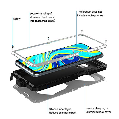 Redmi Note 9s Case, Redmi Note 9s Case Heavy Duty, Armor Hybrid (Sliver) - Image 4