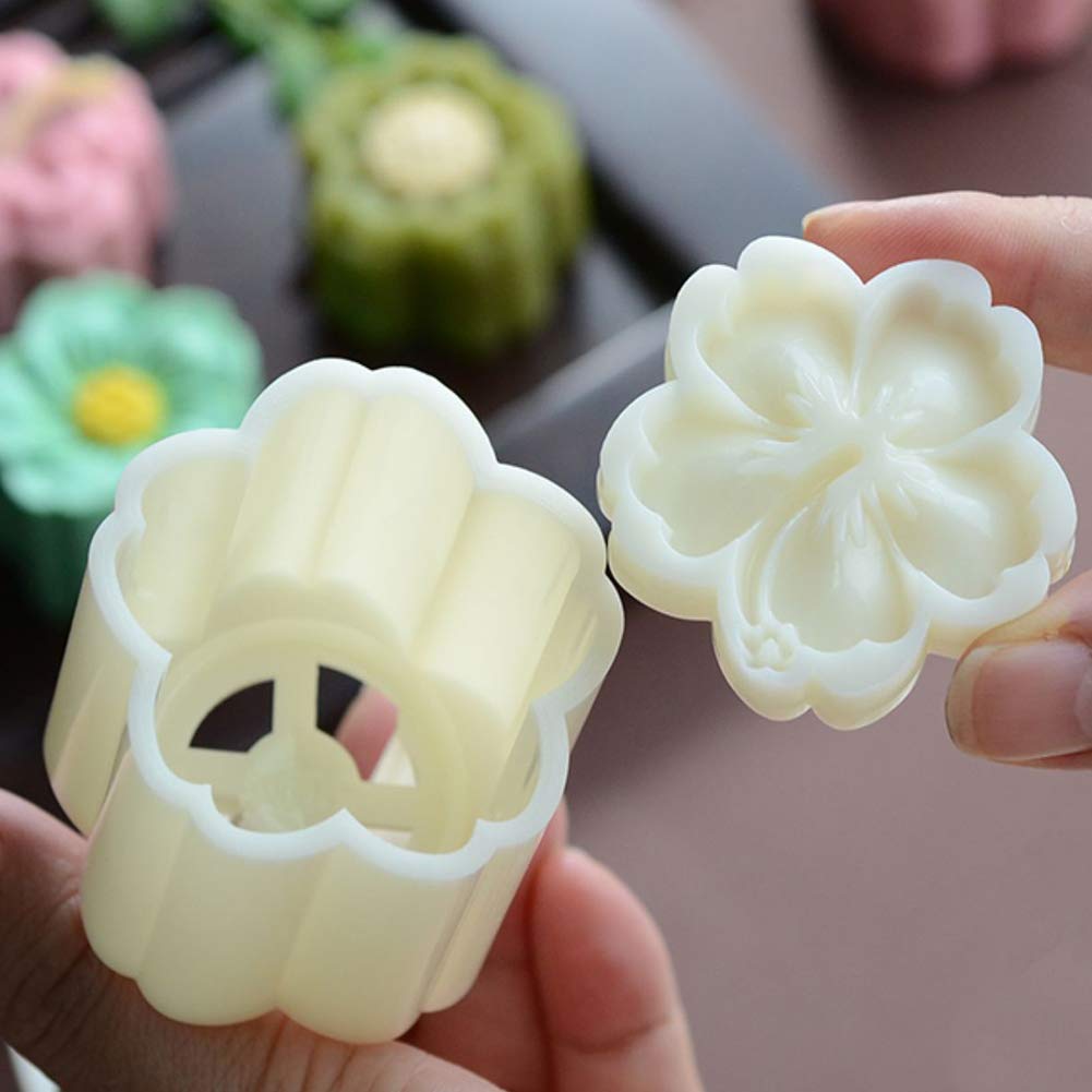 Moon Cake Mold Set 4pcs 50g Cookie Stamps, Cherry Blossom Mid Autumn Festival - Image 7