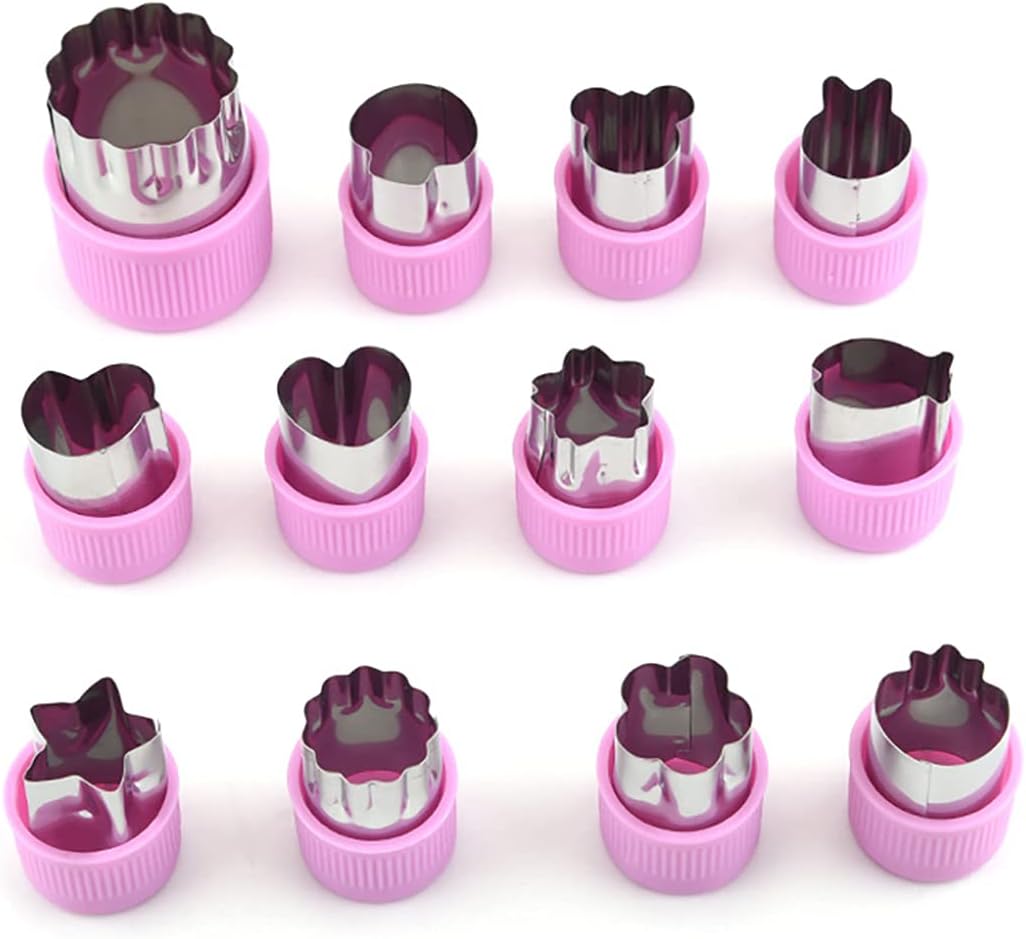 12 Pieces Vegetable Cutter Shapes Set,Mini Sizes Cookie Cutters Set Fruit Cookie