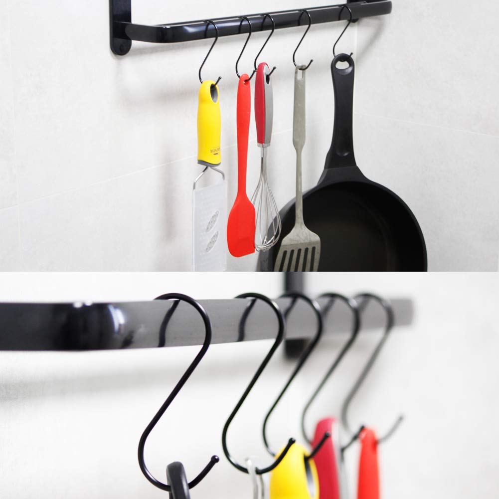 S Hooks, S Shaped Hooks for Hanging , Large S Hangers for Kitchen-30 Pack-Black - Image 3