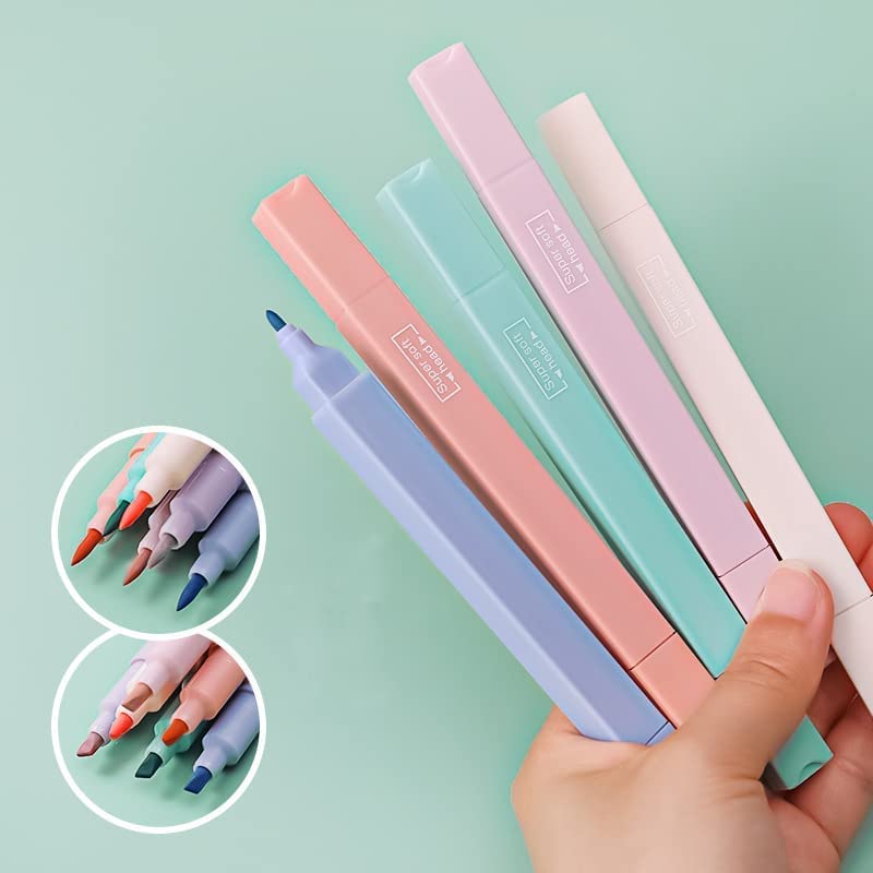 Pastel Highlighters Cute Aesthetic Pens,6Pcs Aesthetic Highlighters Colour - Image 5
