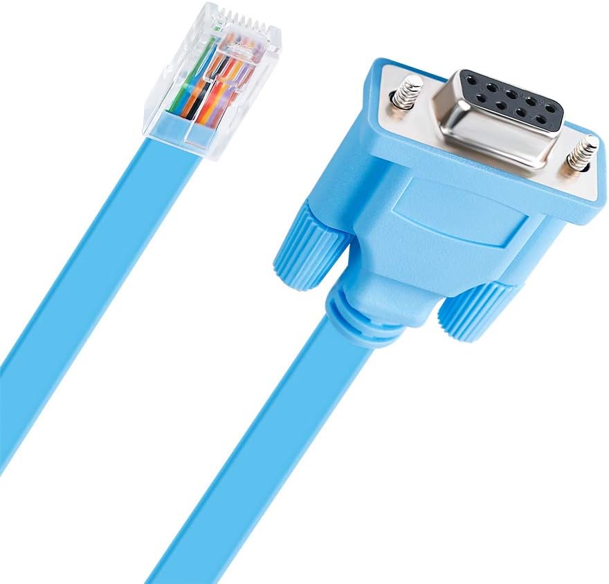1.8m DB9 to RJ45 Console Cable Cisco Device Management Serial Adapter (6 Feet) - Image 2