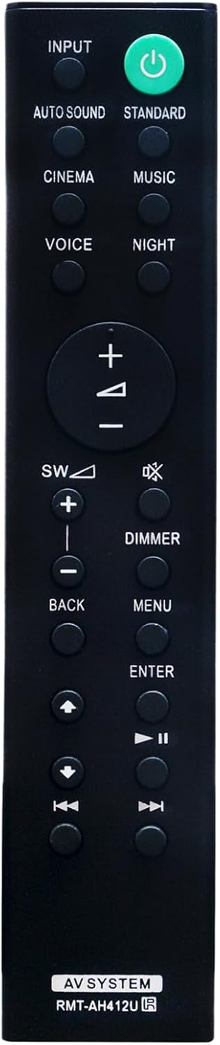 Replacement Remote Control Compatible with Sony Home Theatre System - BLACK