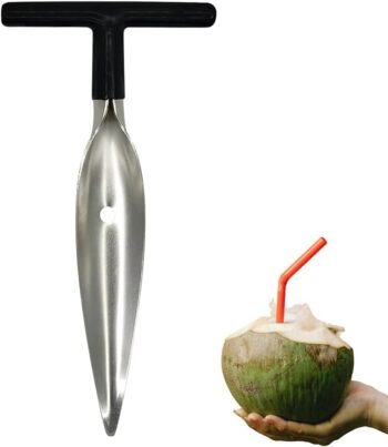 Coconut Opener, Stainless Steel Coconut Knife Tool for Fresh Green Young