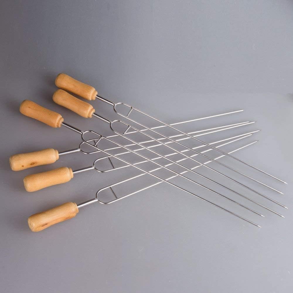 Double Prongs BBQ Skewers Barbecue Shish Kebab Skewers Stainless Steel - Image 5