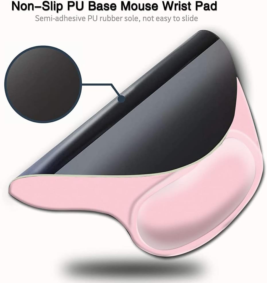 Mouse Pad with Wrist Support for Ergonomic Mousepad Gel Wrist Rest (Pink) - Image 6
