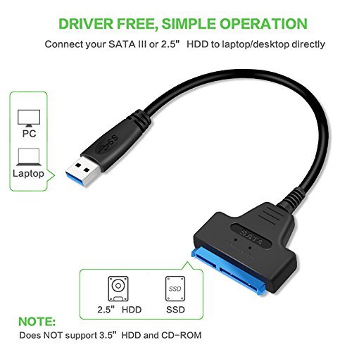 USB 3.0 to SATA 22 Pin 2.5 Inch Hard Disk Driver SSD Adapter Data Power Cable - Image 3
