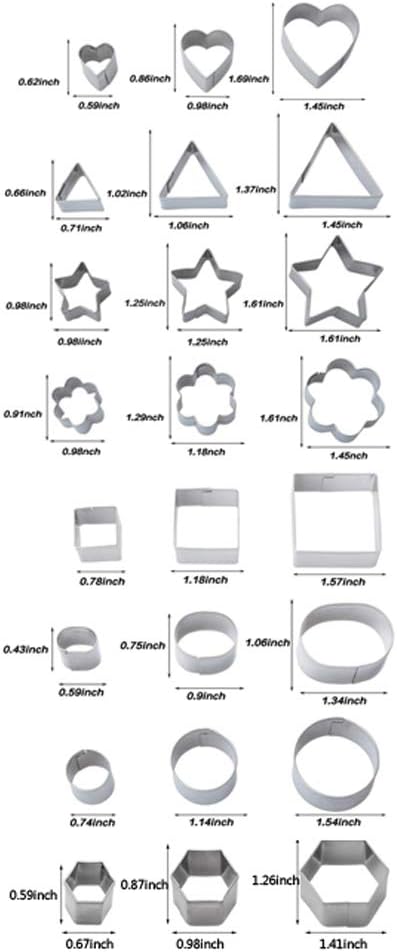 24-Piece Stainless Steel Mini Geometric Shaped Cookie Biscuit Cutter Set Square - Image 2