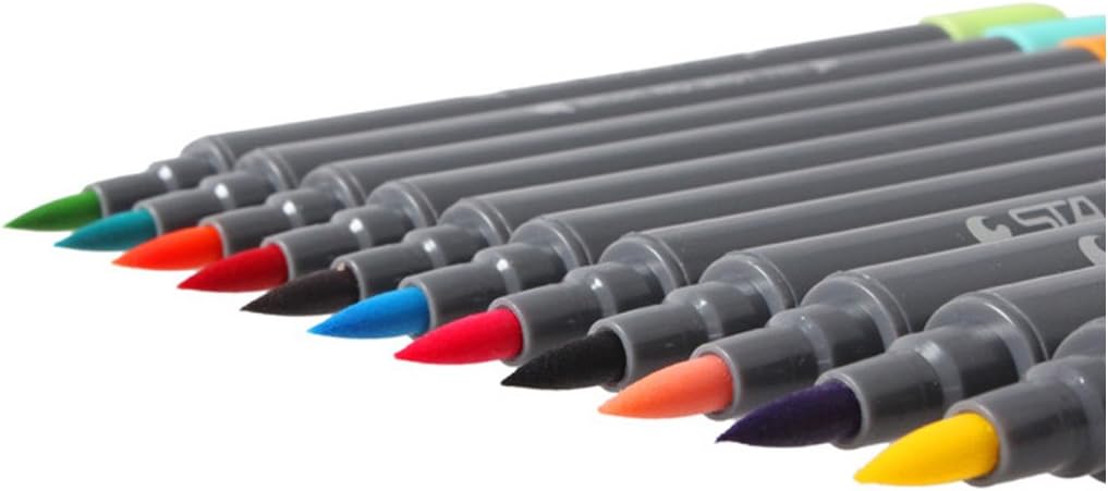 Dual Brush Marker Pens, 12 x Art Colouring Markers with Fine Point and Brush Tip - Image 7
