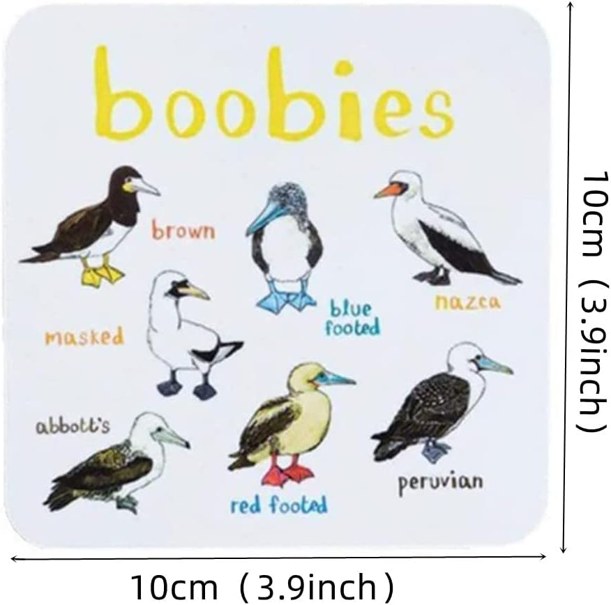 6 pcs Square Coasters, Bird Pun Coasters Bar Sets - Image 2