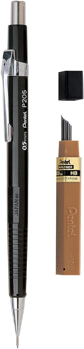 Pentel P200 Series Mechanical Pencil 0.5mm Black Barrel  (YP205A-HB)