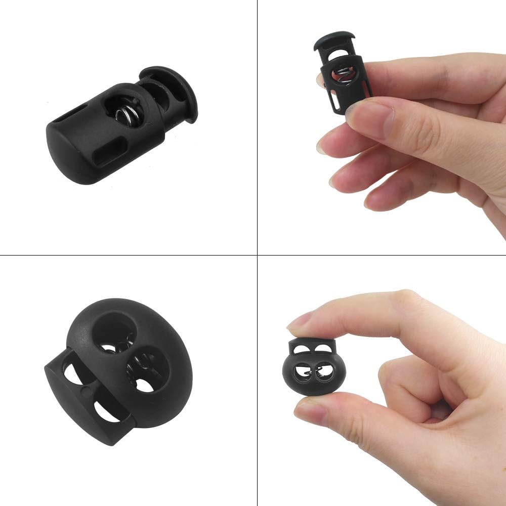 20 PCS Plastic Cord Locks & Elastic Bungee Nylon Shock Cord 5/32" 50 ft Lengths - Image 2