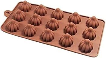 Silicone Modak Mould Modak Shape 15 in 1 Chocolate Mould| Silicon Brown