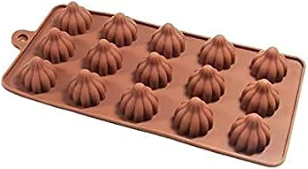 Silicone Modak Mould Modak Shape 15 in 1 Chocolate Mould| Silicon Brown
