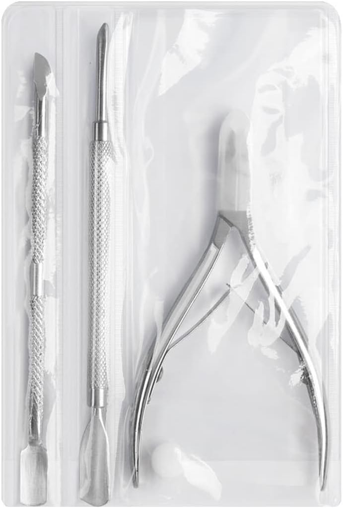 Pusher Scraper Spatula Nail Clipper Cuticle Trimmer Cuticle Pusher Set of 3 - Image 3