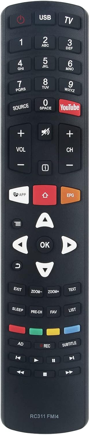 New RC311 FMI4 Replacement Remote Control for TCL TV and Other Brand TV Raylan