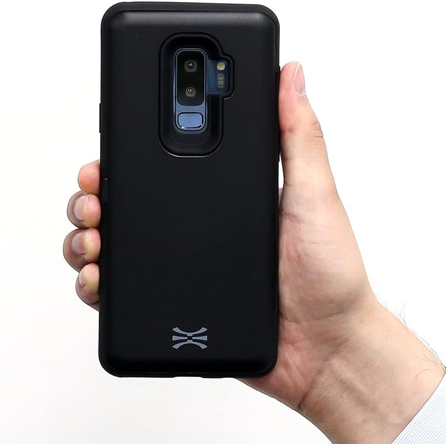 Slim Protective Shockproof w Hidden Credit Card Wallet Flip Slot Case - Black - Image 6