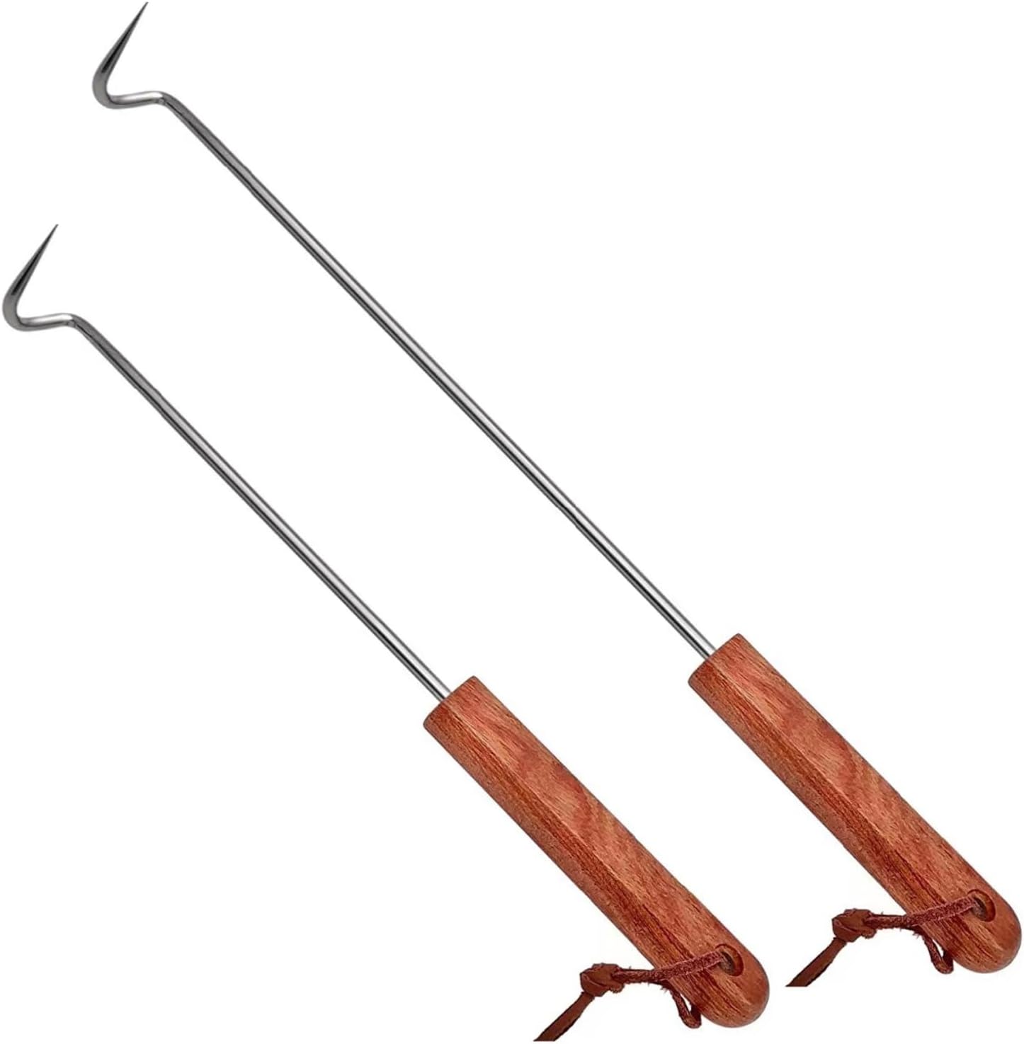 2Pcs Food Flipper Turner Hooks Stainless Steel BBQ Meat Hooks Cooking Turners