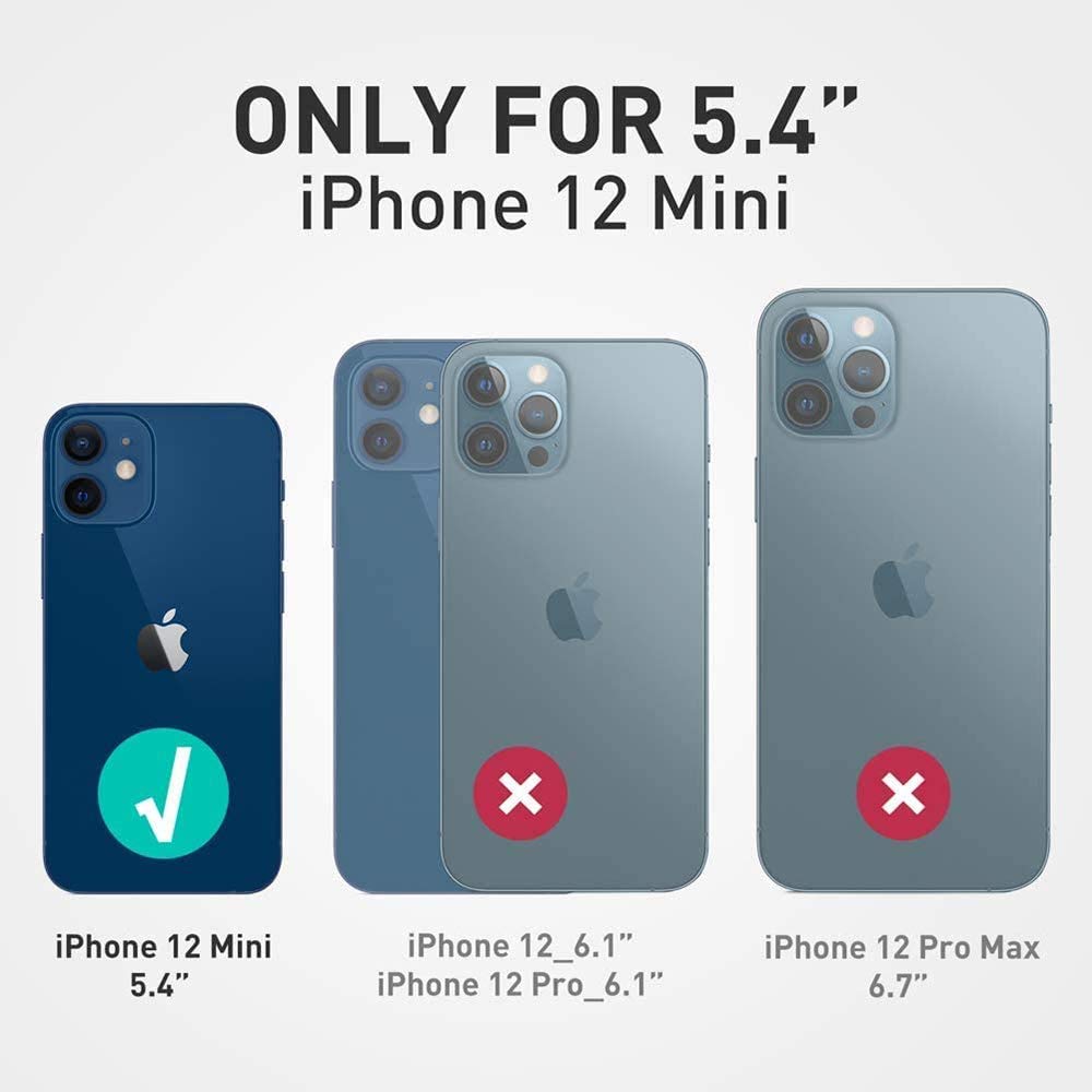 For iPhone 12 Mini 5.4" Slim Hybrid Case w Tempered Glass Screen Protector - Image 2