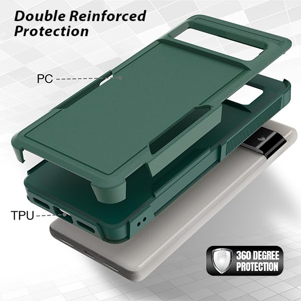 For Google Pixel 8 (2023) Protective Heavy Duty Shockproof Case - Green - Image 3