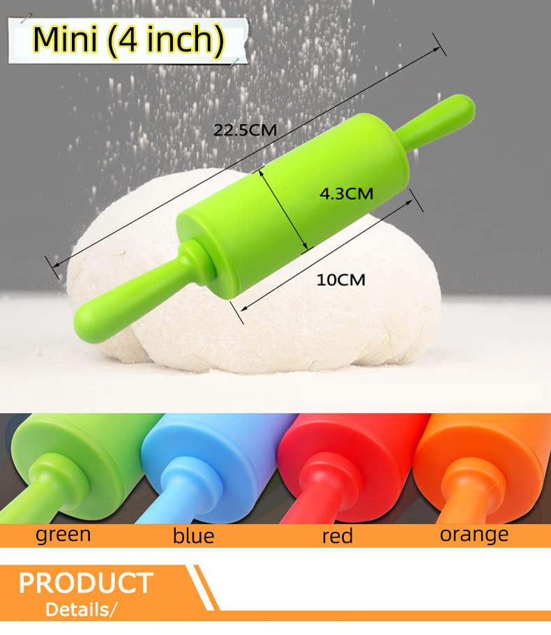 Plastic Handle Rolling Pin Non-Stick Silicone Rolling Pins,Mini Rolling Pin - Image 2
