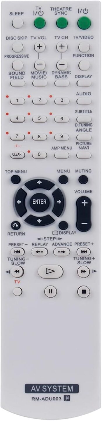 RMADU003 Replacement Remote Control Compatible with Sony DVD Home