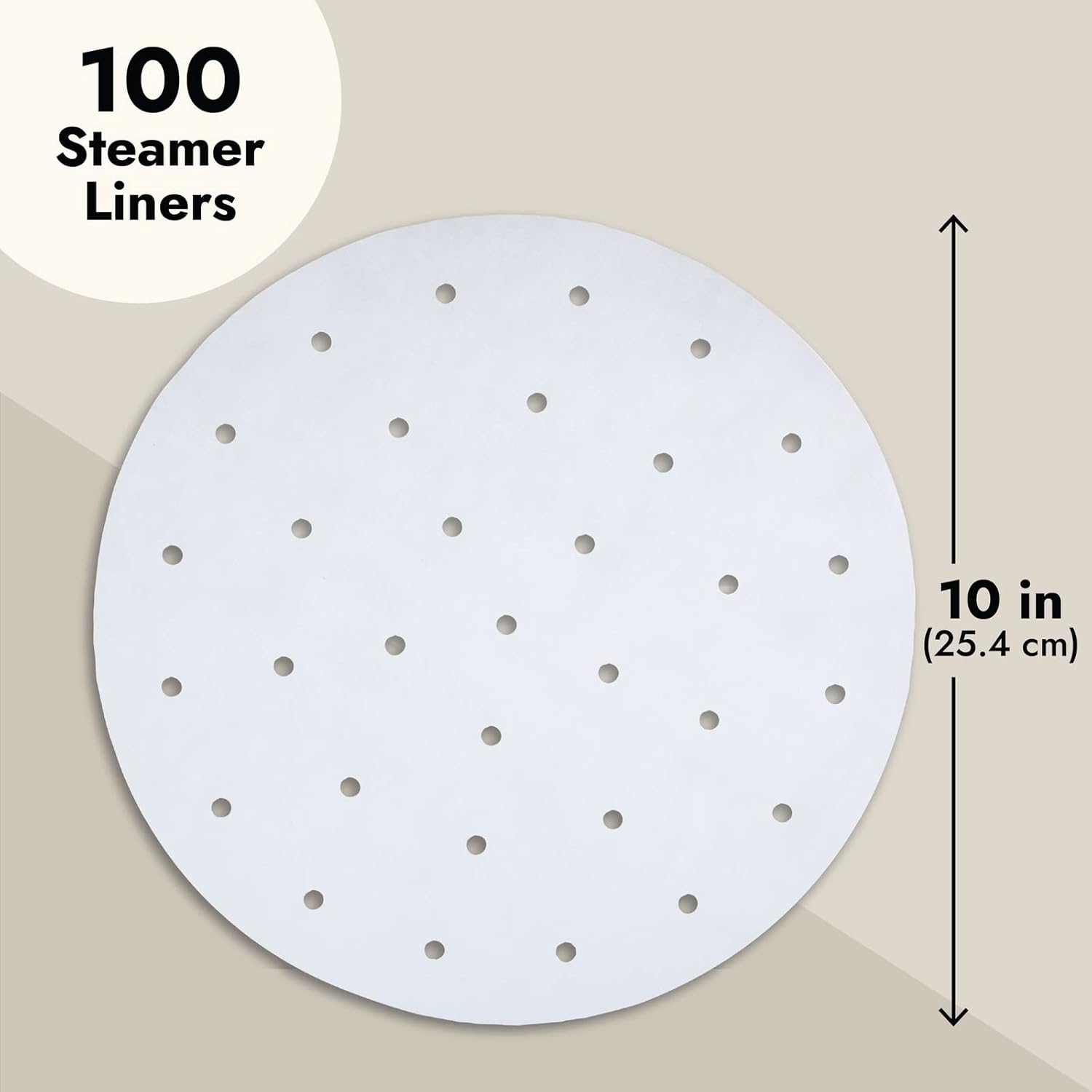 100 Pack Round Air Fryer Liners with Holes for Air Fryer Basket, (White) 10 Inch - Image 4