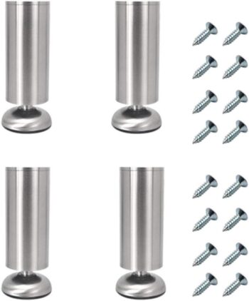 Set of 4 Adjustable Furniture Legs, 18cm Long, Extra Thick, Heavy Duty S Steel
