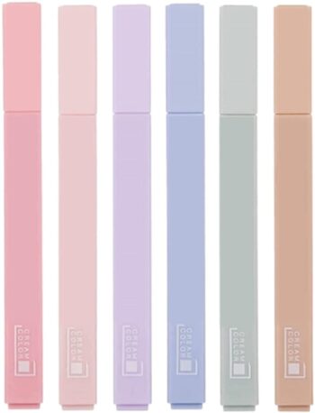 Pastel Highlighters Cute Aesthetic Pens,6Pcs Aesthetic Highlighters Colour