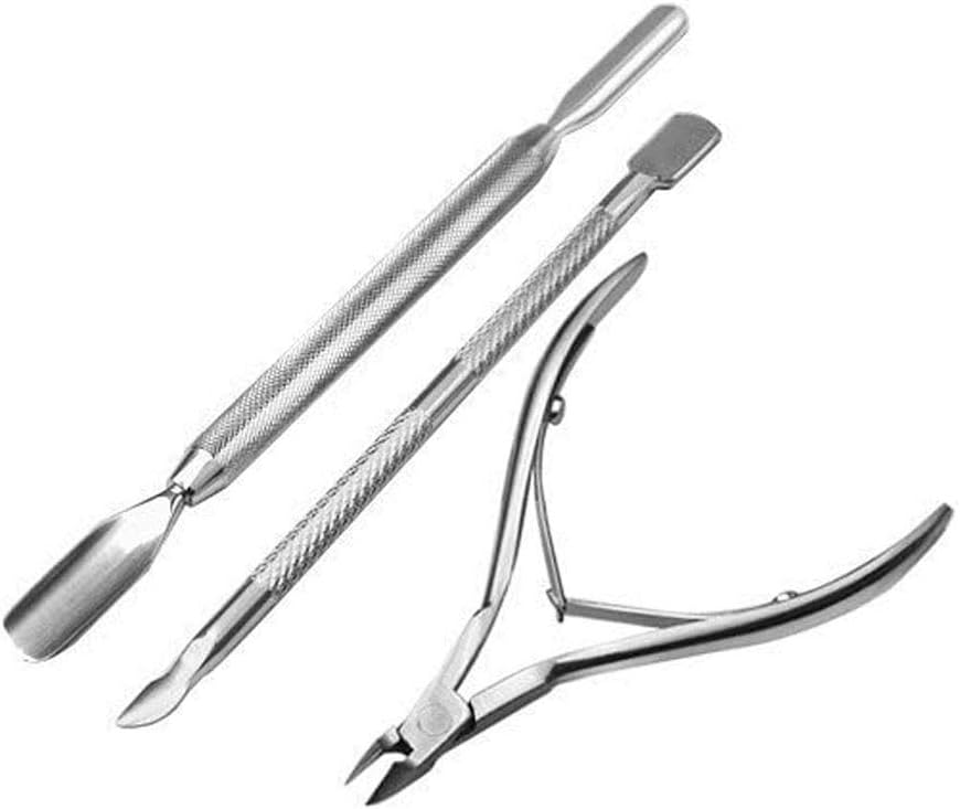 Pusher Scraper Spatula Nail Clipper Cuticle Trimmer Cuticle Pusher Set of 3