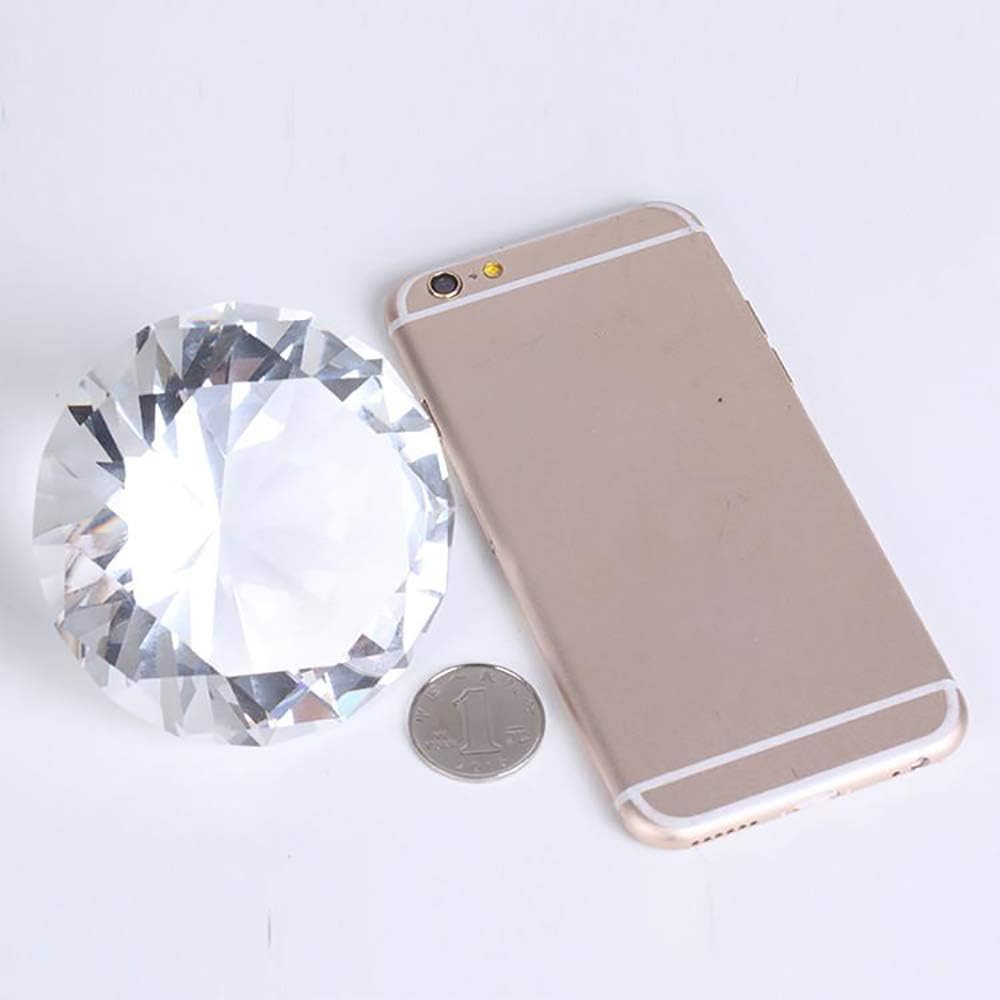 80MM Large Crystal Diamond Paperweight with Stand Jewels Wedding Decorations - Image 3