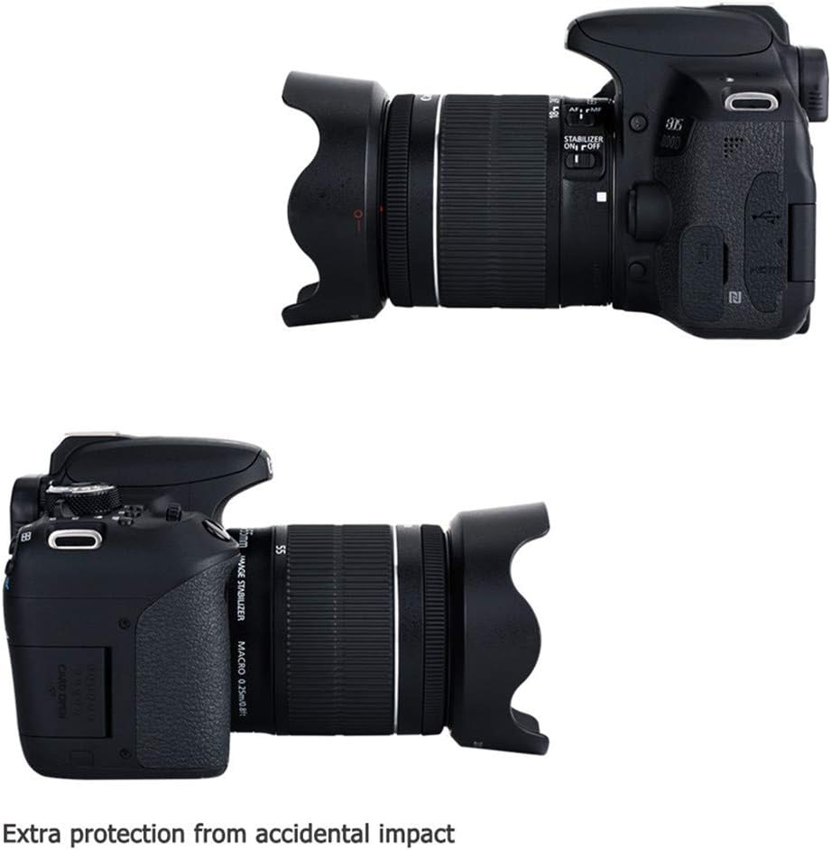 Reversible Lens Hood Bayonet for Canon EF-S 18-55mm F3.5-5.6 - Black - Image 6