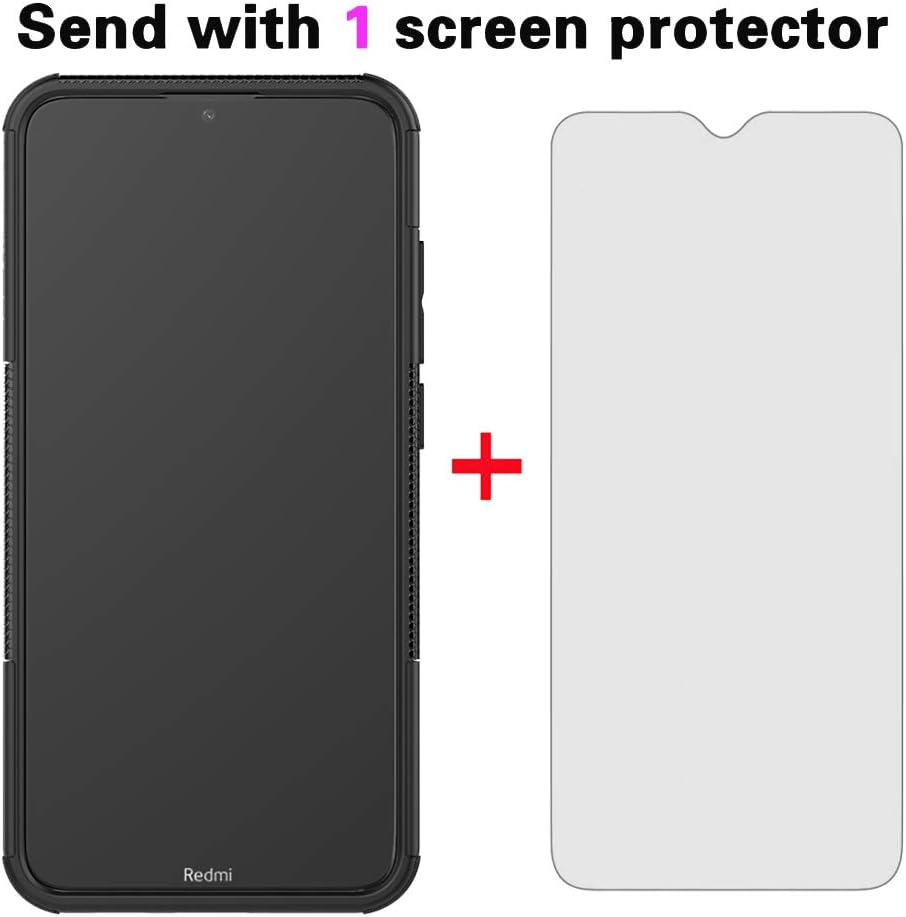 For Xiaomi Redmi 8A Kickstand Hard Rugged Case w Tempered Glass Screen Protector - Image 3