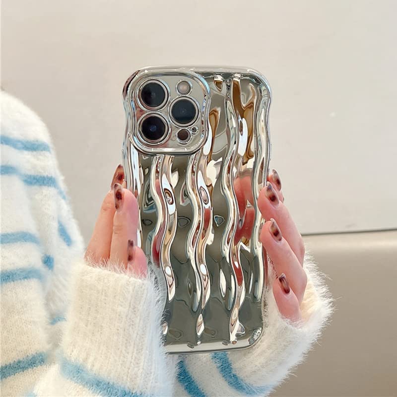 iPhone 11, Water Ripple Pattern Curly Wave Soft Case - Silver - Image 5