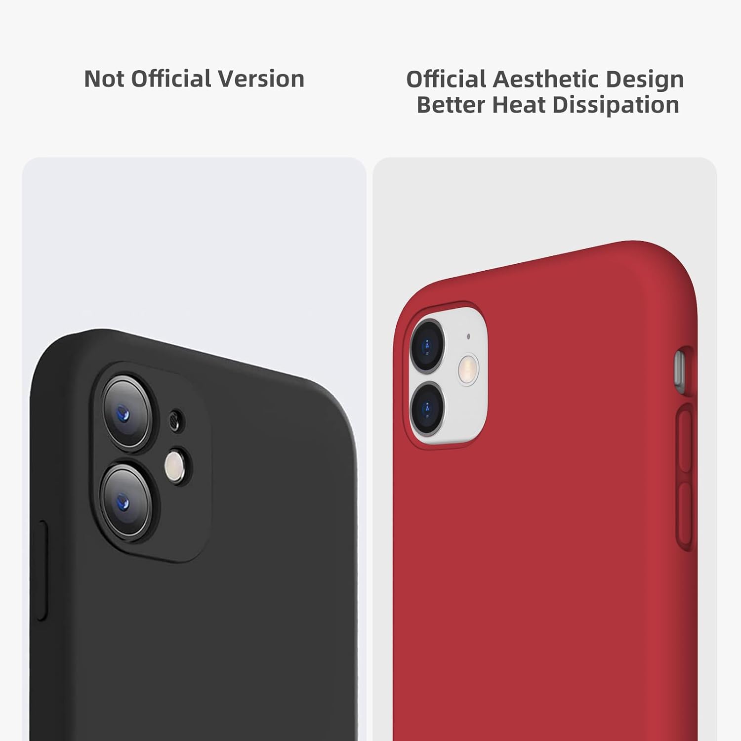 For iPhone 11 Case, Full Covered Thickened Liquid Silicone Gel Rubber - Red - Image 3