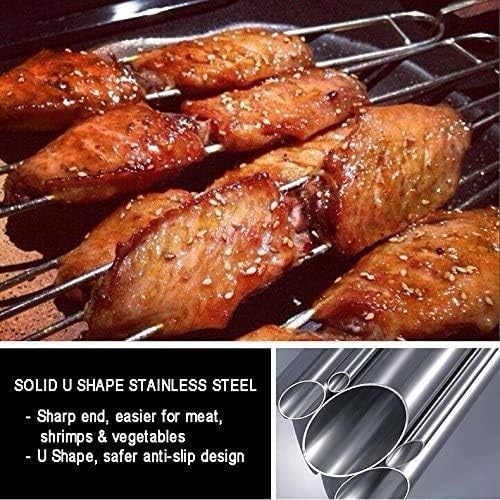 Double Prongs BBQ Skewers Barbecue Shish Kebab Skewers Stainless Steel - Image 3