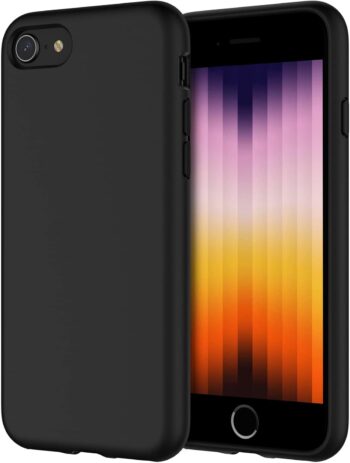 For iPhone SE 3/2 (2022/2020 Edition), 4.7-Inch, Protective Silicone - Black