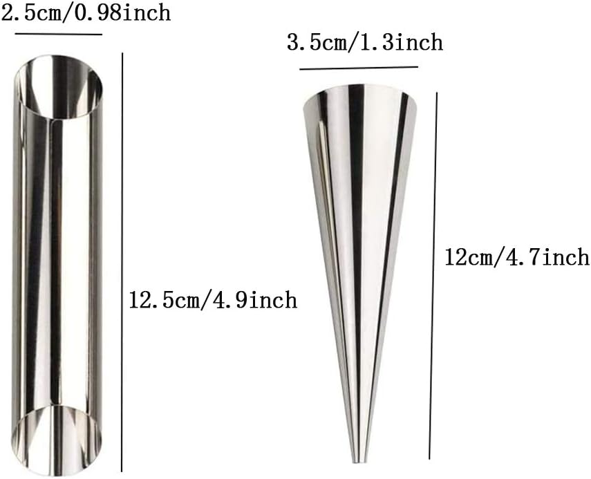 Cream Horn Molds, Cannoli Forms Tubes, Stainless Steel Cream Cone Molds - 20 Pcs - Image 2