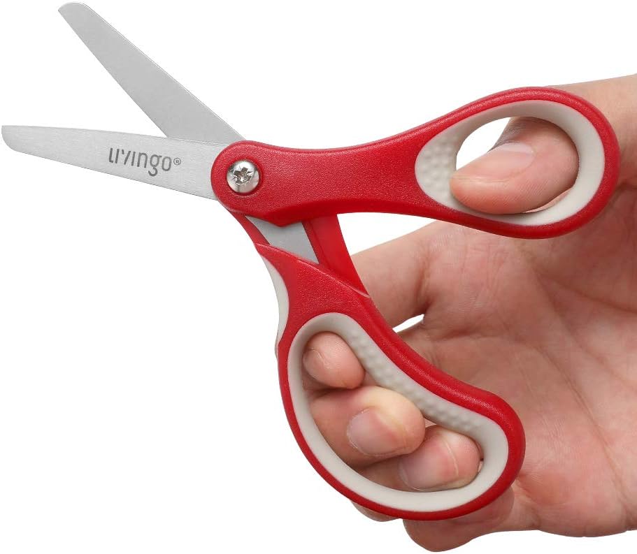 5" Left and Right Handed Kids Scissors, Safety Blunt Tip Scissors 3 Pack - Image 3