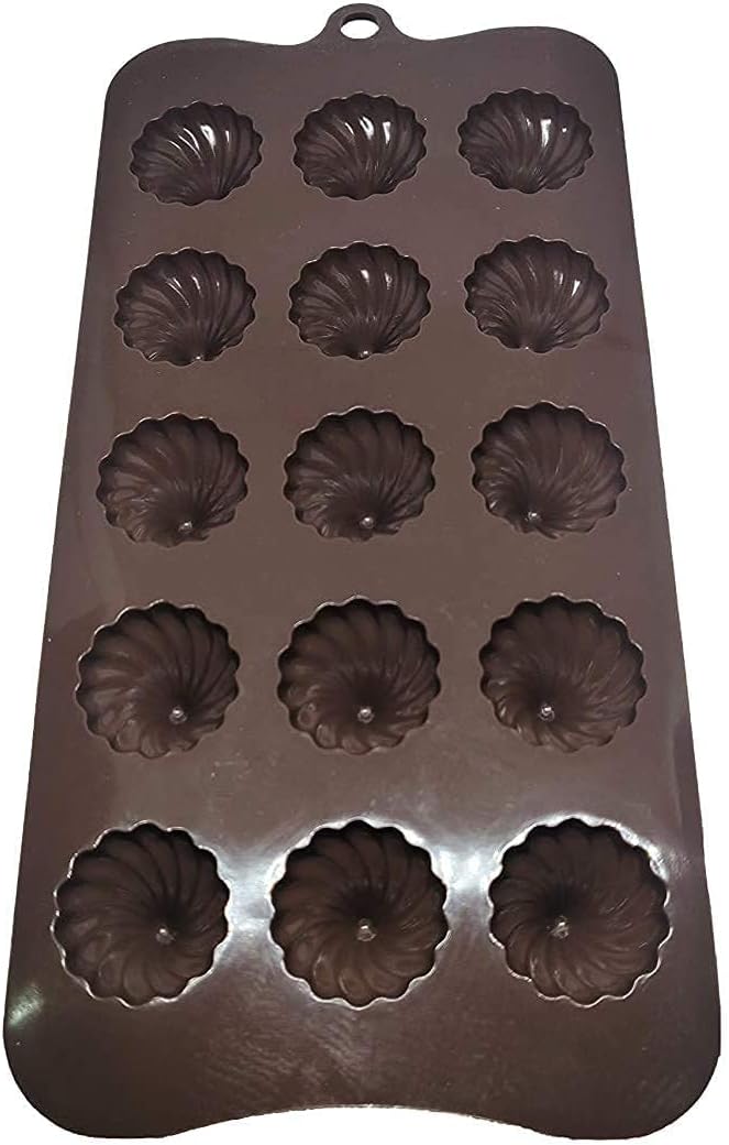 Silicone Modak Mould Modak Shape 15 in 1 Chocolate Mould| Silicon Brown - Image 5