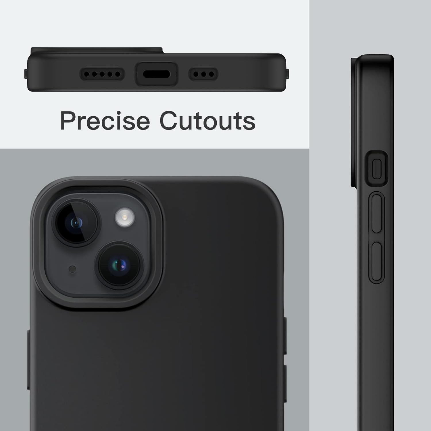 Silicone Case for iPhone 14, Silky-Soft Touch Full-Body Protective Case (Black) - Image 6