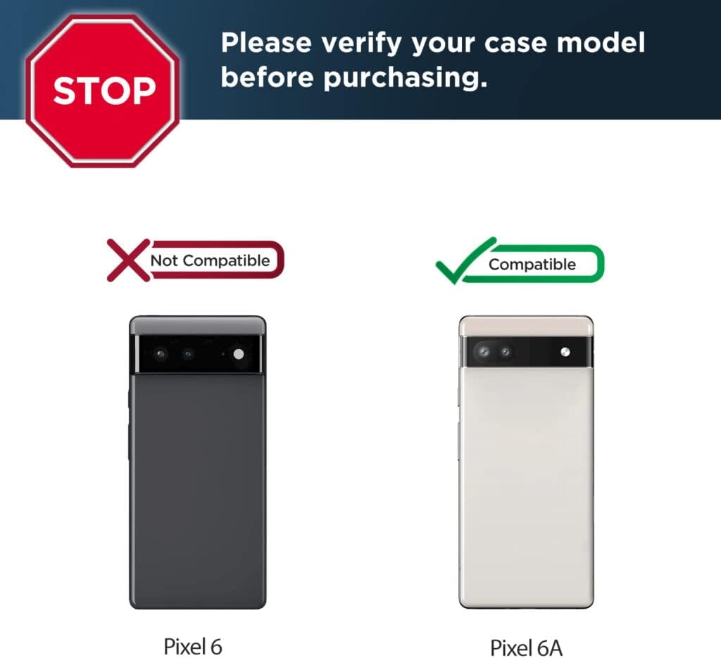 (Google Pixel 6a 2022) Case with Kickstand, Protective Built-in Screen Protector - Image 2